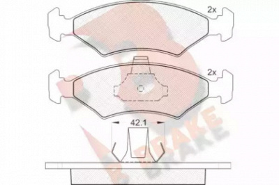 R BRAKE rb1142 -  Комплект тормозных колодок, дисковый тормоз